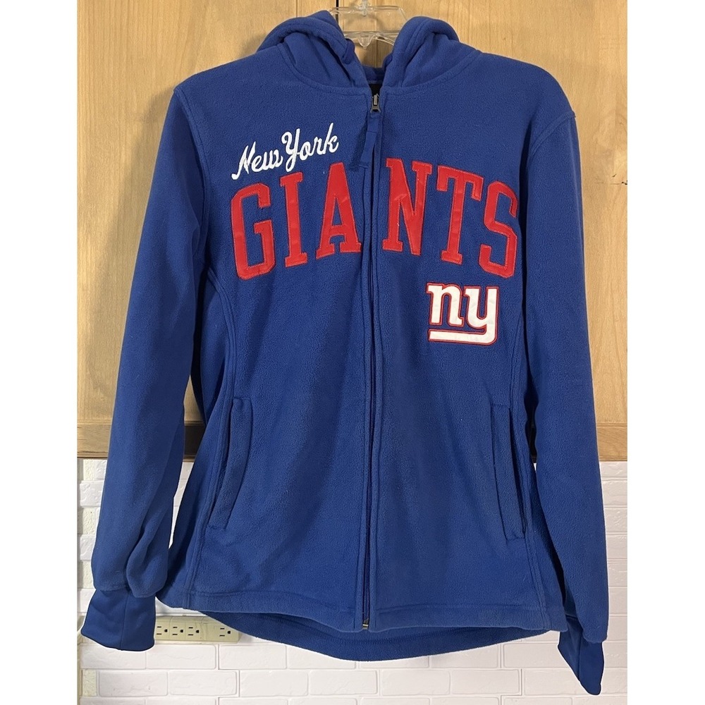 NFL Fleece Hoodie Mens Medium Blue New York Giants Full Zip Jacket